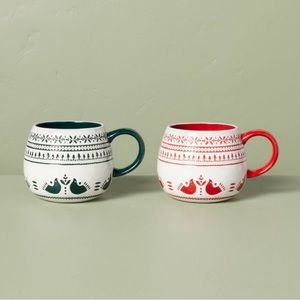 14oz Nordic Christmas Fair Isle Stoneware Mugs - Hearth & Hand™ with Magnolia